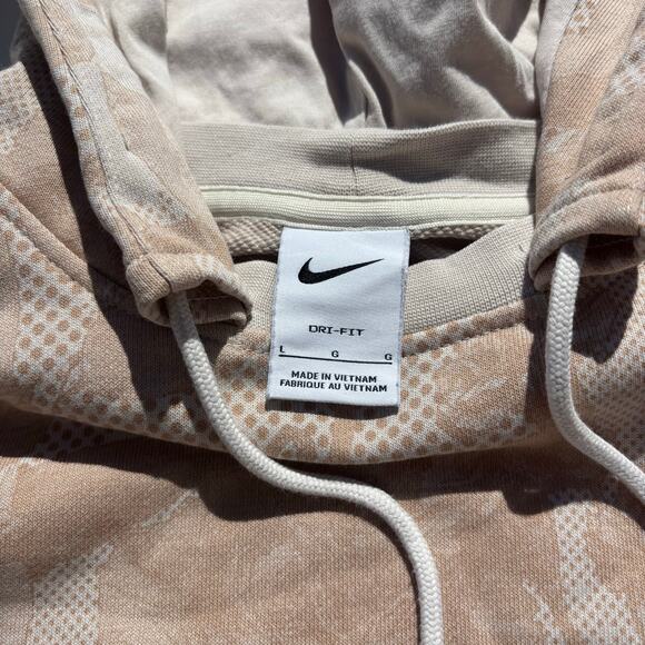 Nike Dri Fit Men’s Standard Issue Aop Halftone Grid Hoodie Beige L - Picture 2 of 9